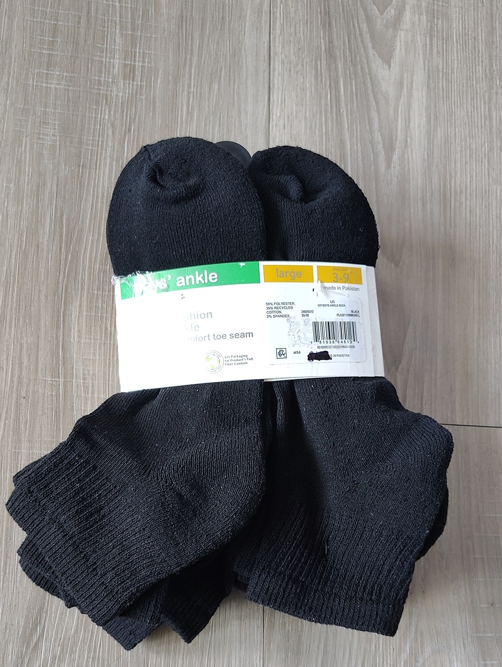 New Boys Black Ankle Socks - 10 Pair Pack